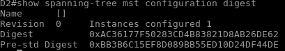 spanning tree digest instances not configured
