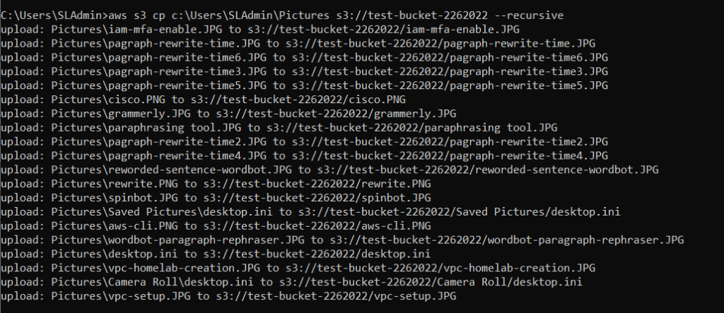 aws s3 cp command