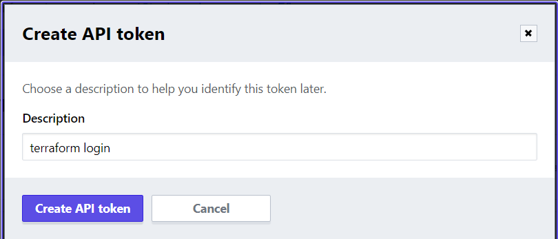 terraform api token