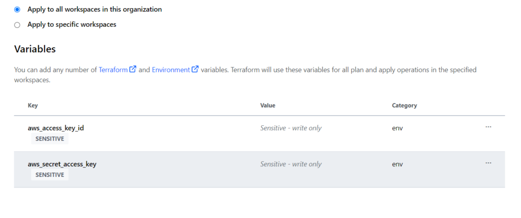 terraform cloud environment variables