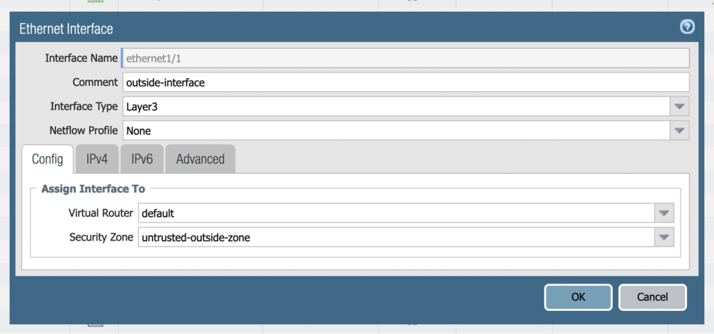 palo alto outside interface configuration